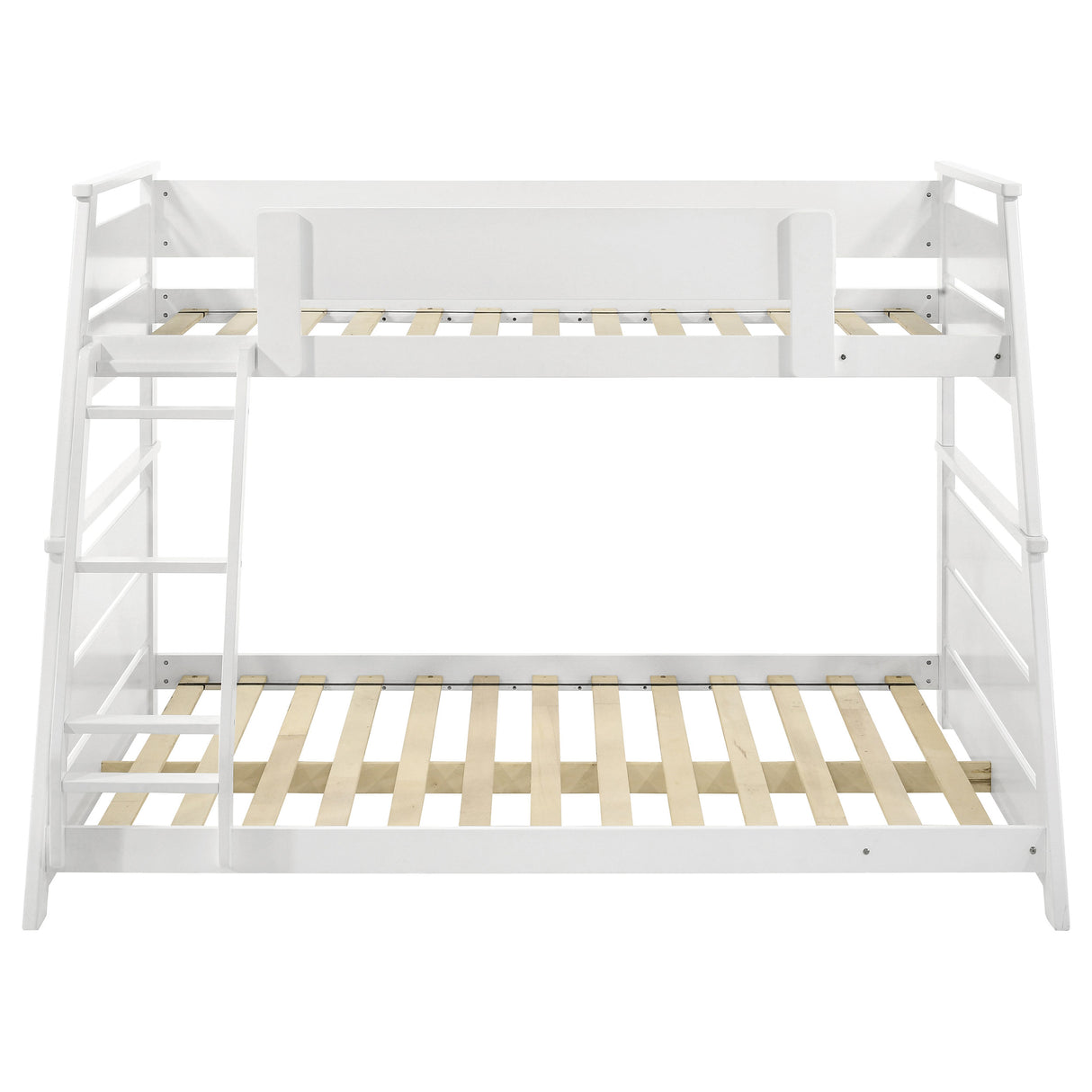 Holden Twin Over Full Bunk Bed in White Wood Veneer