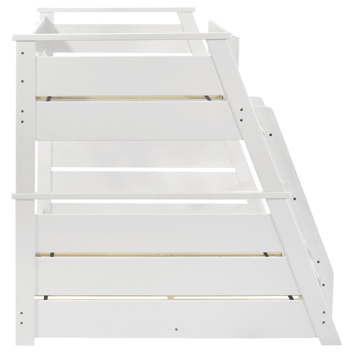 Holden Twin Over Full Bunk Bed in White Wood Veneer