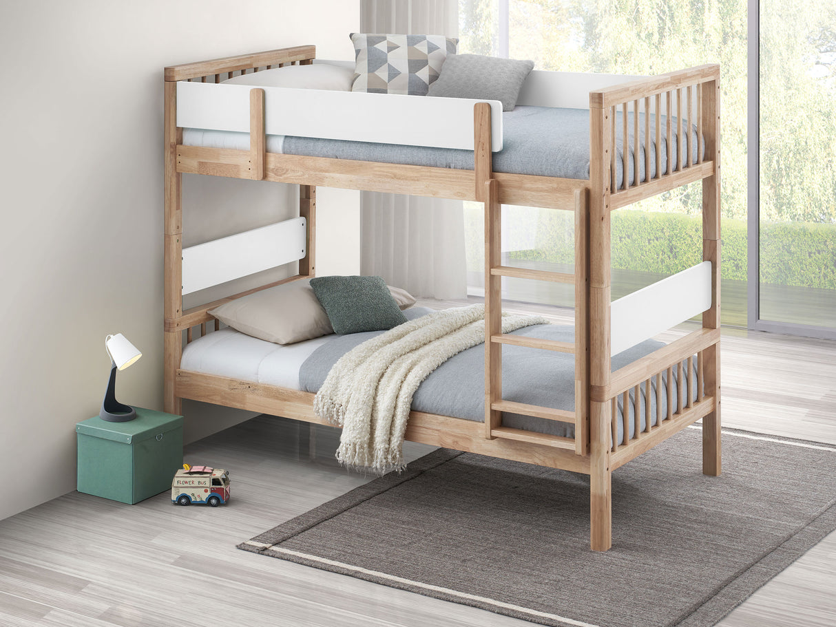 Dakota Wood Twin Over Twin Bunk Bed, Natural