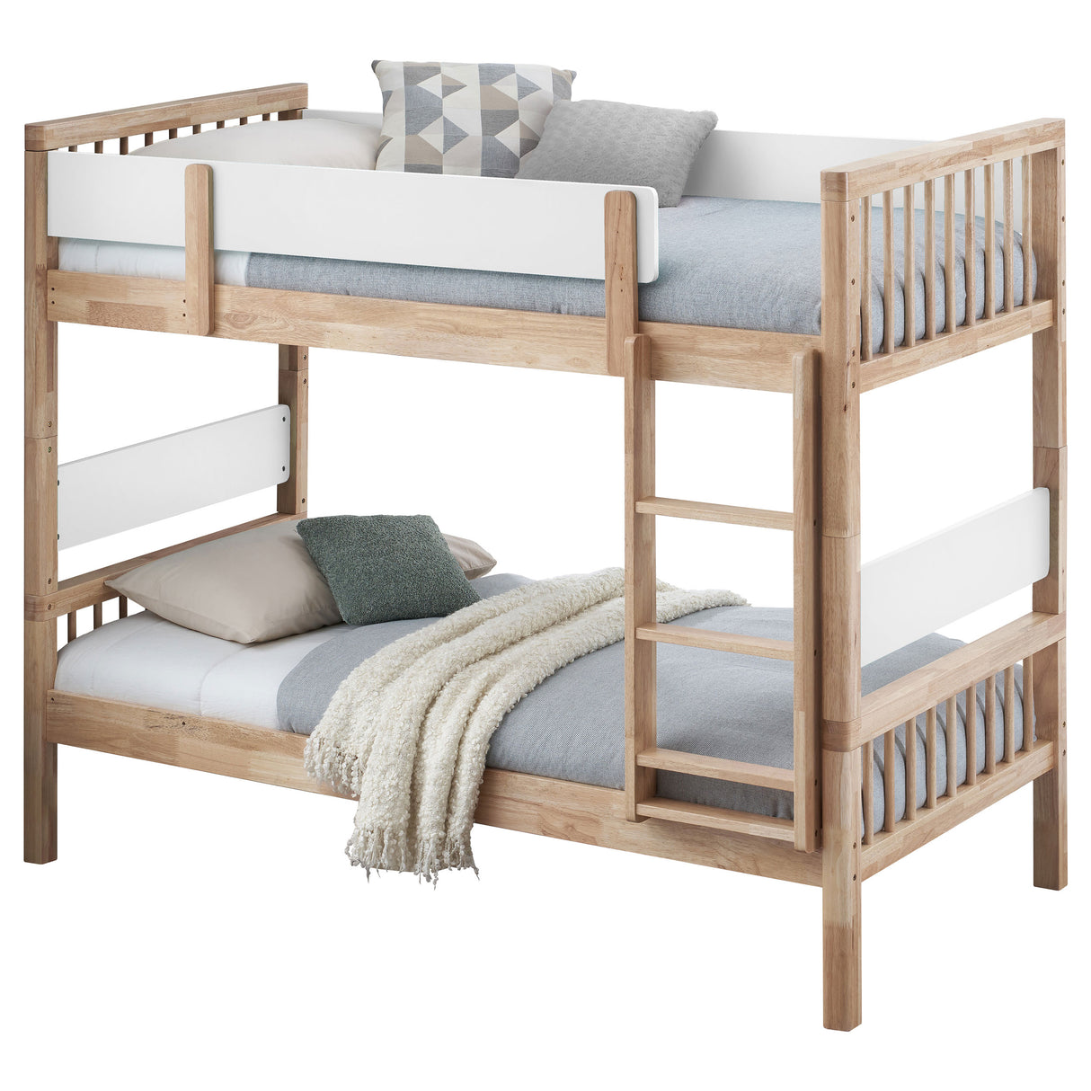 Dakota Wood Twin Over Twin Bunk Bed, Natural