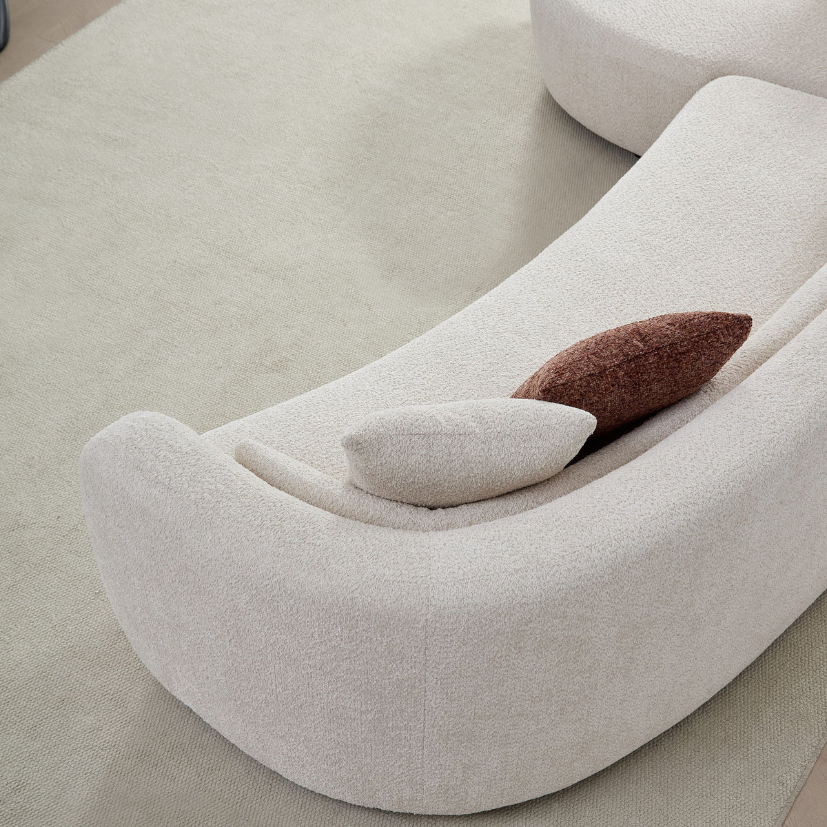 Curved Sectional Sofa, L - Shape Modular Chaise