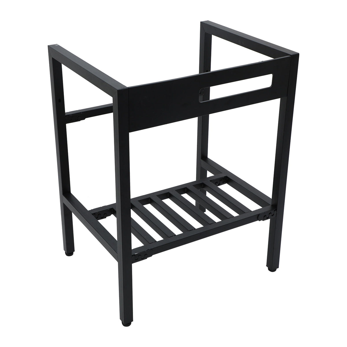 Console Sink With Legs, 24" X 18", Durable Porcela With Frame - White / Black