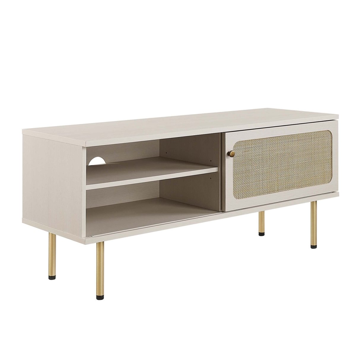 47 Inch Modern Rattan Sliding Door TV Stand - TV Stands available at Alpine Outlets in Denver