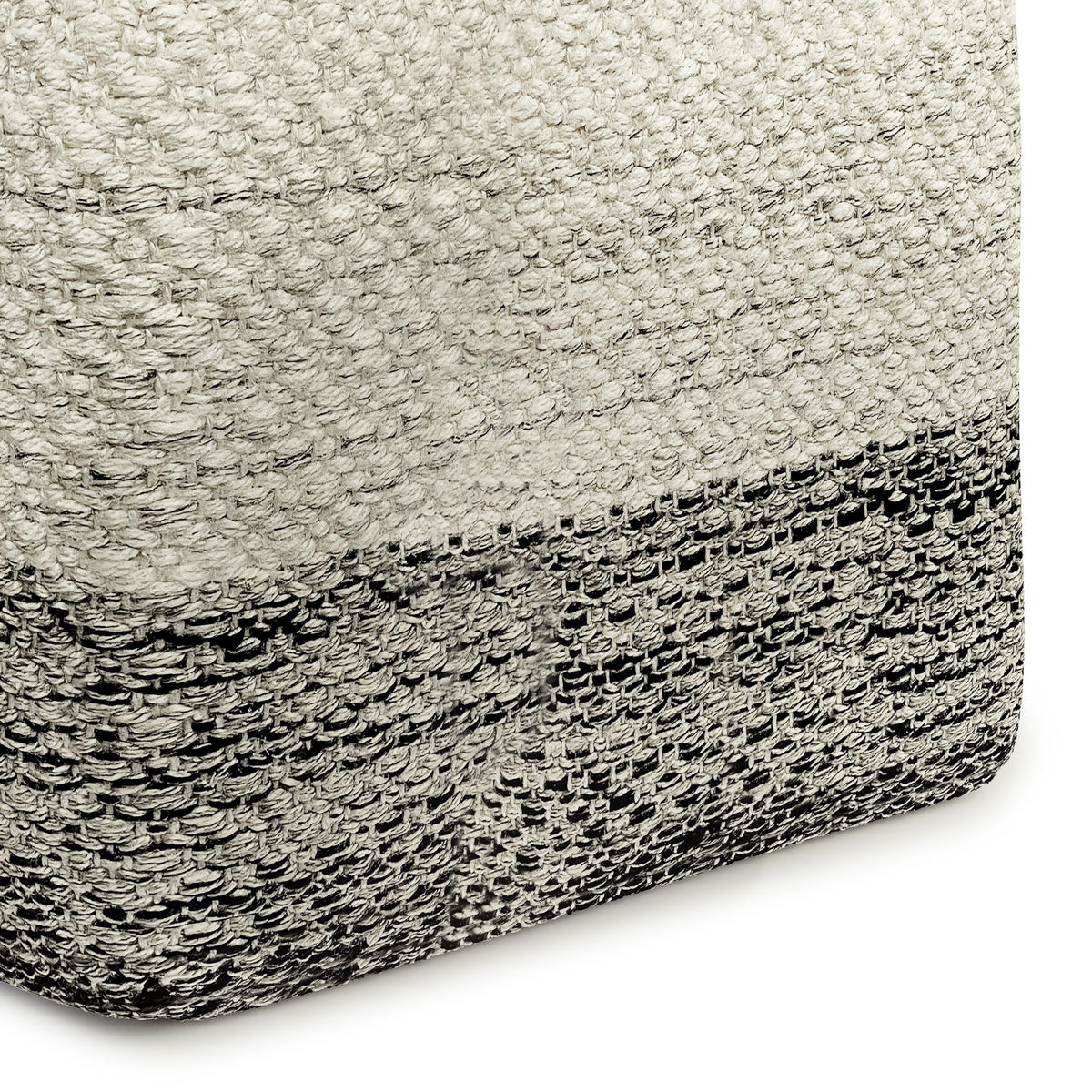 Macie - Square Woven Outdoor / Indoor Pouf - White