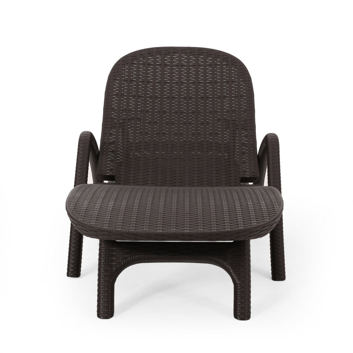 Polypropylene Resin Chaise Lounge With Hand Crafted Details - Dark Brown