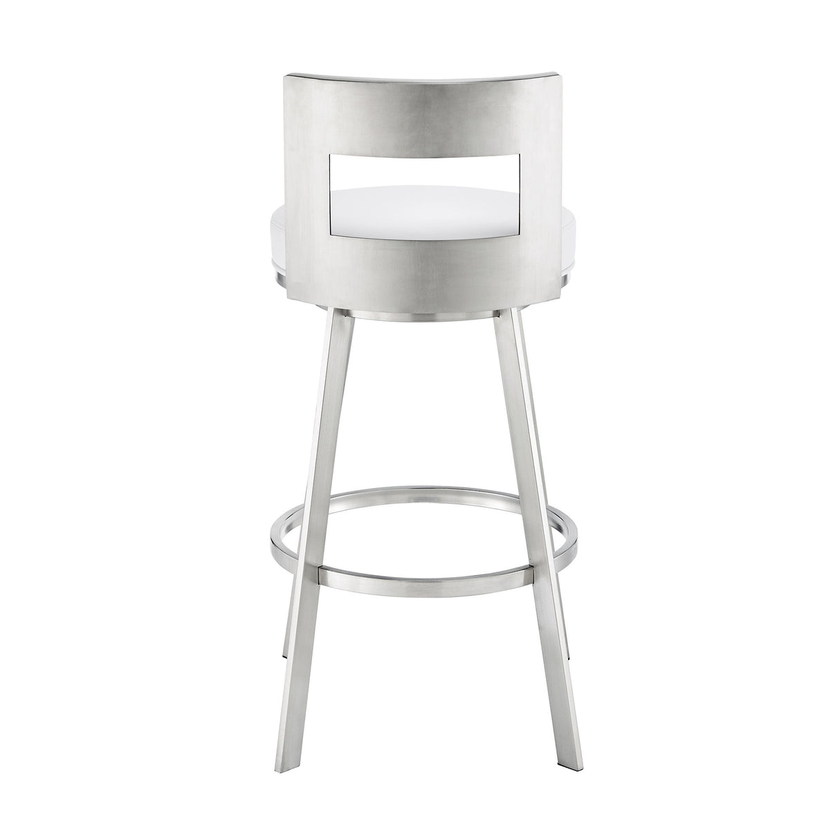 Lynof - Swivel Bar Stool - Brushed Stainless Steel Finish
