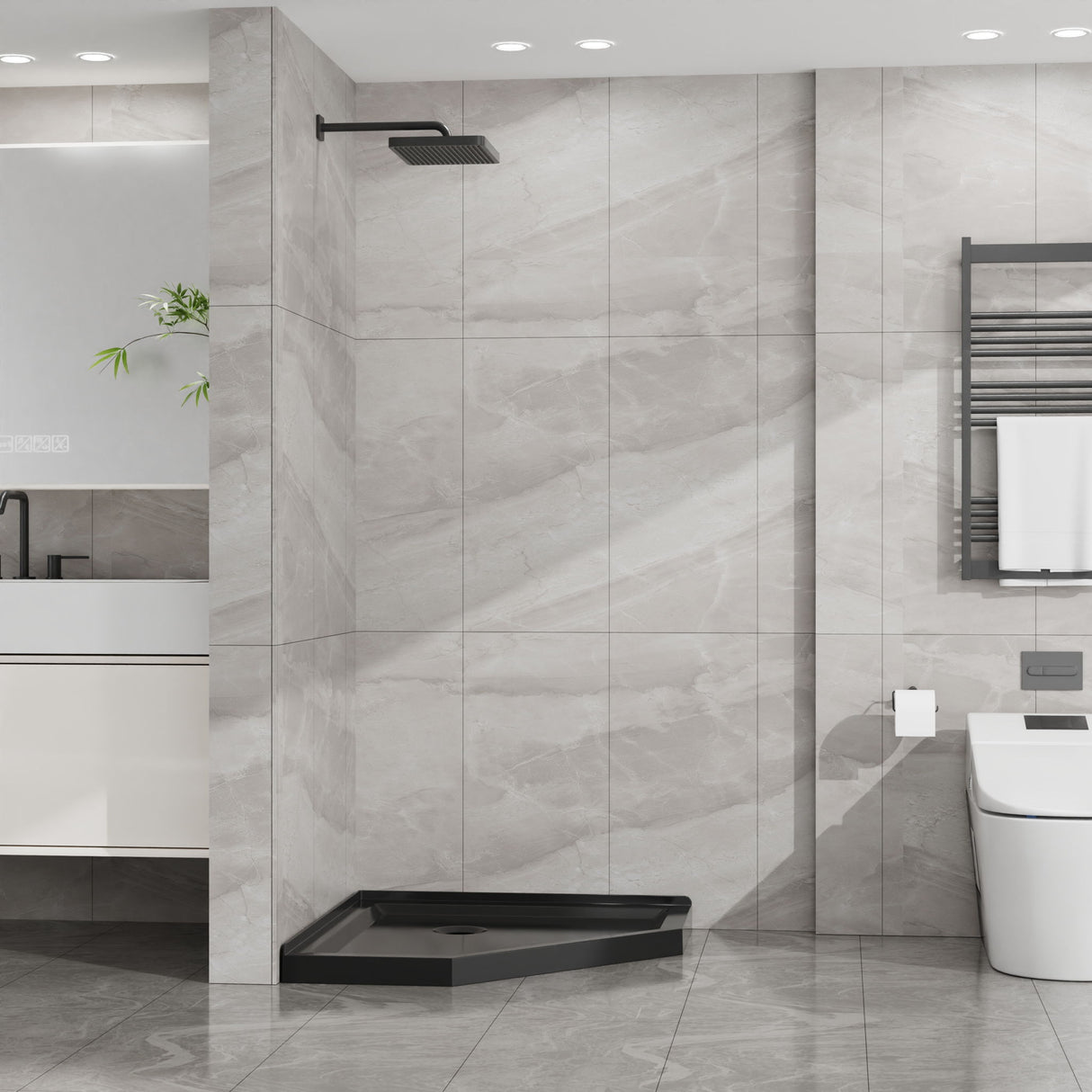 Goodyo - Neo-Angle Shower Base - Black