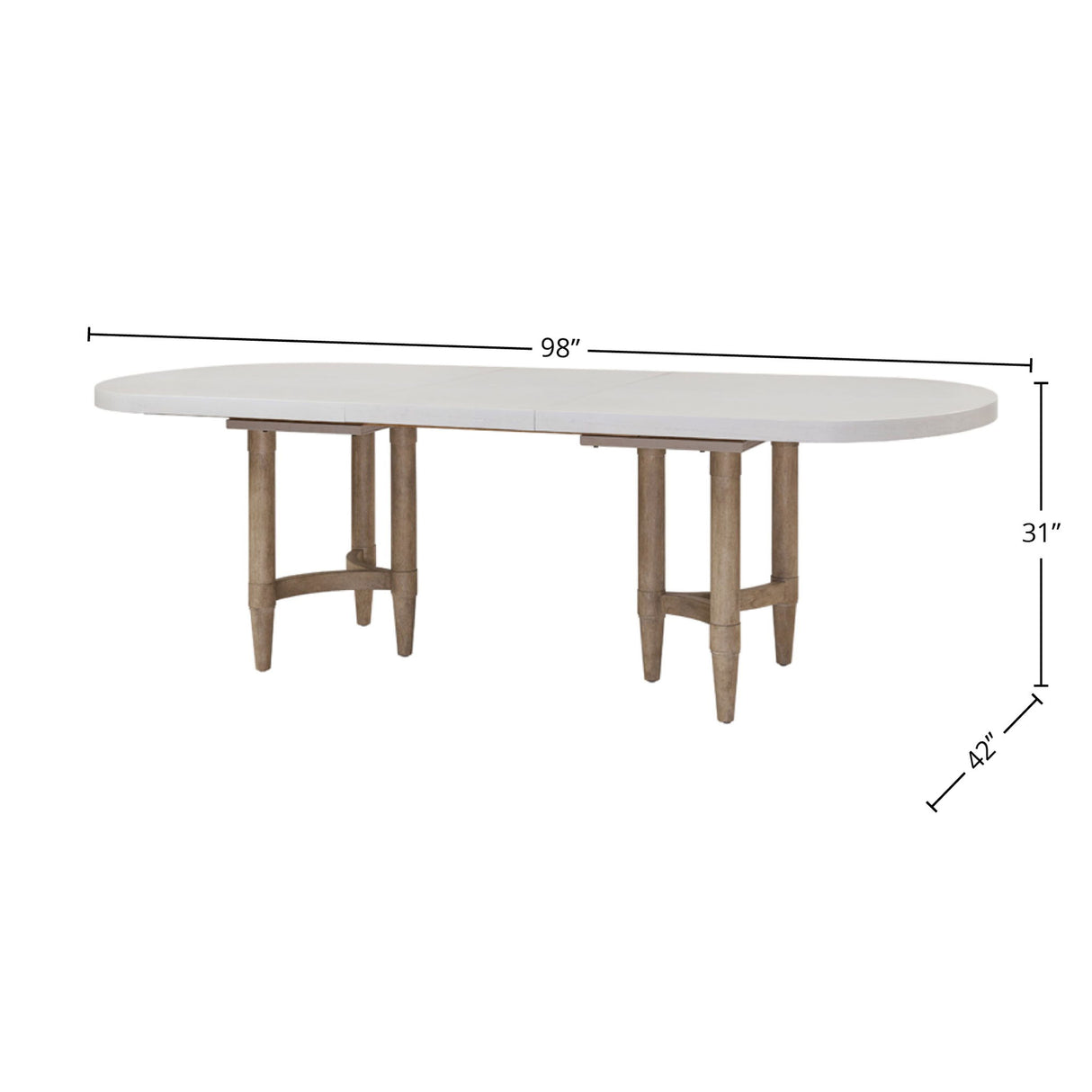 Triad - Double Pedestal Dining Table With Leaf - Sand - Dining Tables - Alpine Outlets