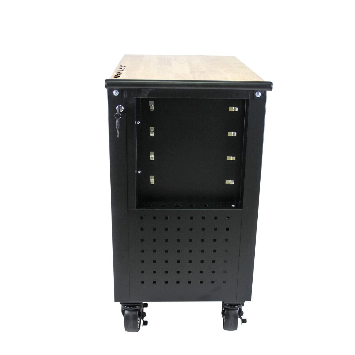 4 Drawers Multifunctional Tool Cart With Wheels And Wooden Top