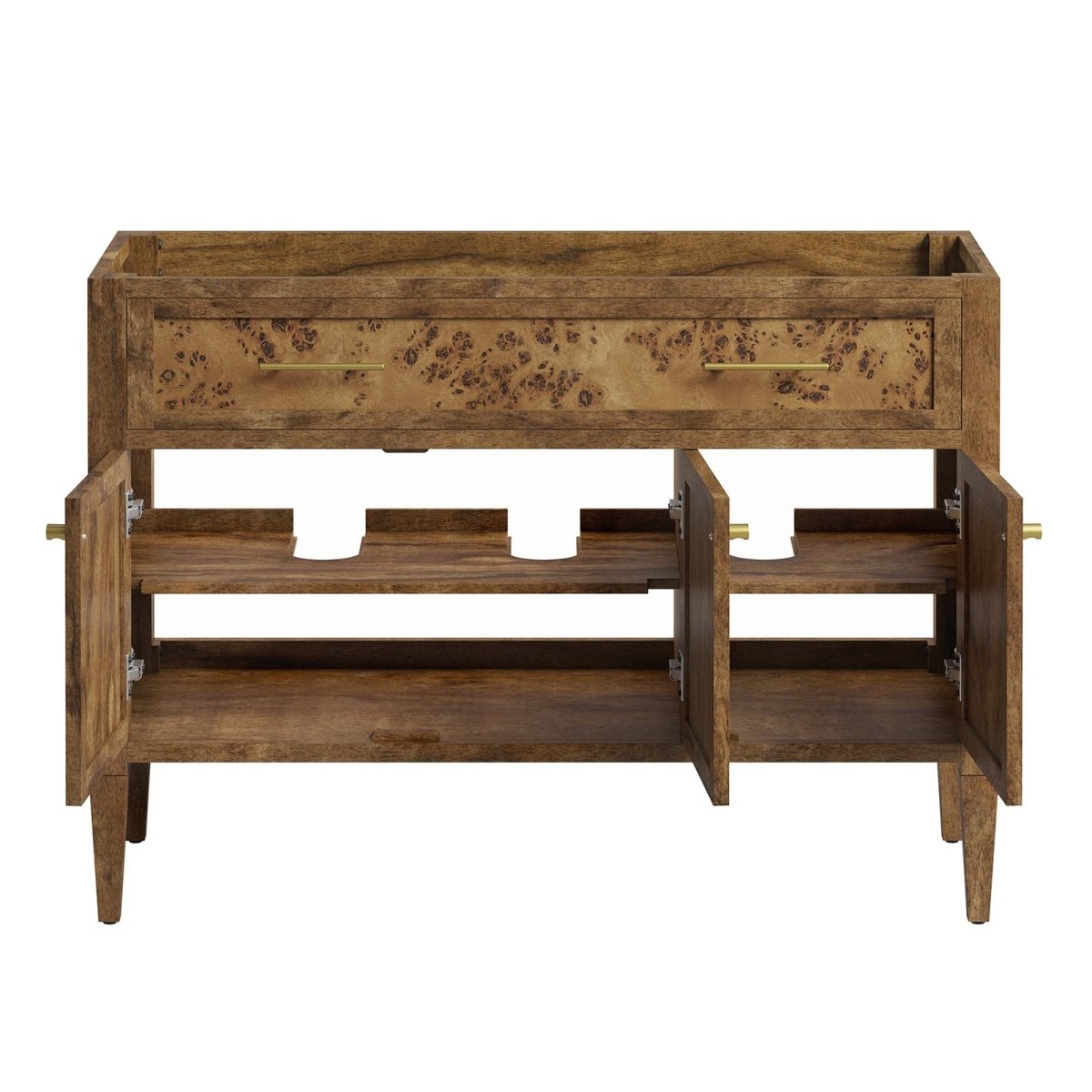 48" Brown Wood Bathroom Vanity Cabinet (Sink Basin Not Included) - Bathroom Fixtures - Alpine Outlets