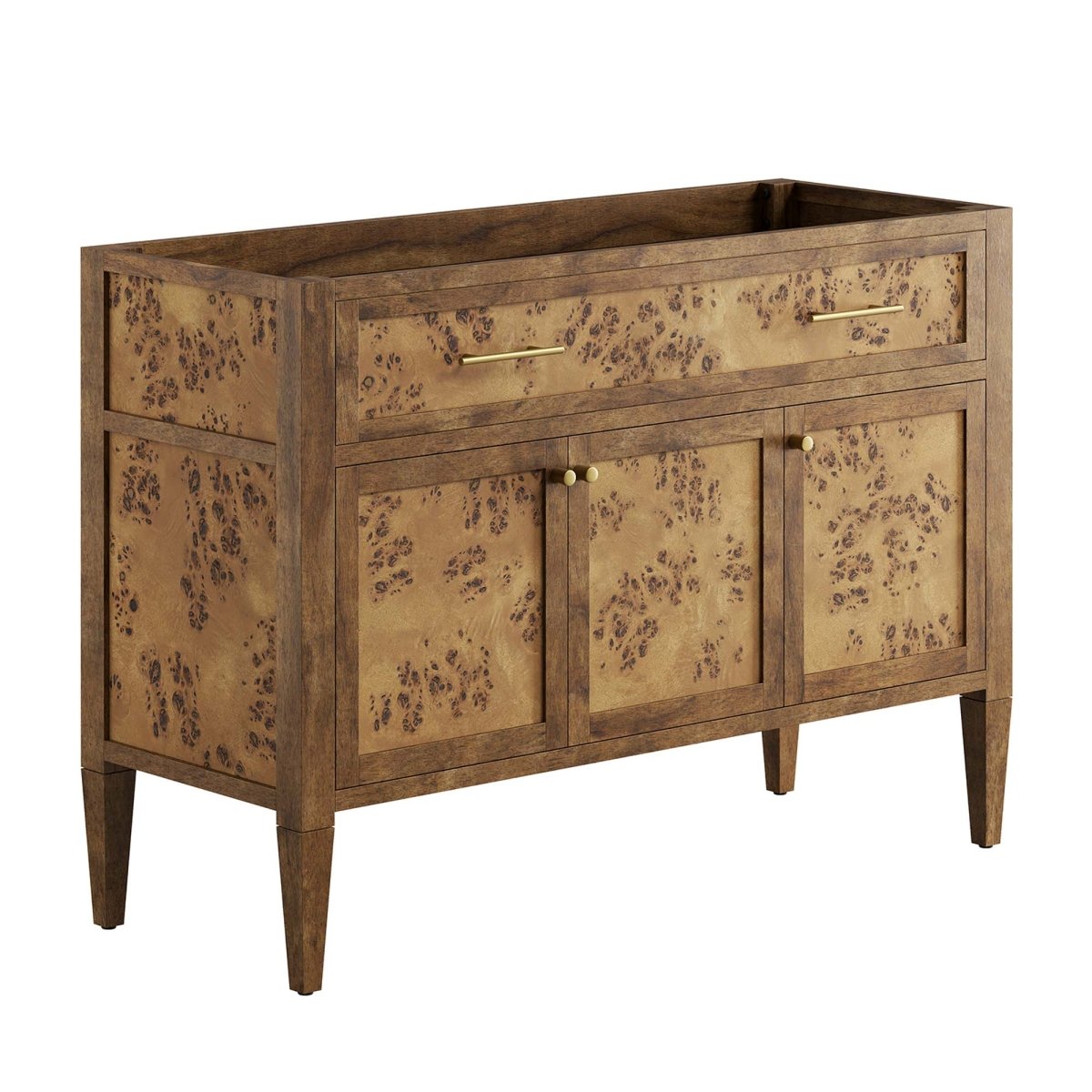 48" Brown Wood Bathroom Vanity Cabinet (Sink Basin Not Included) - Bathroom Fixtures - Alpine Outlets