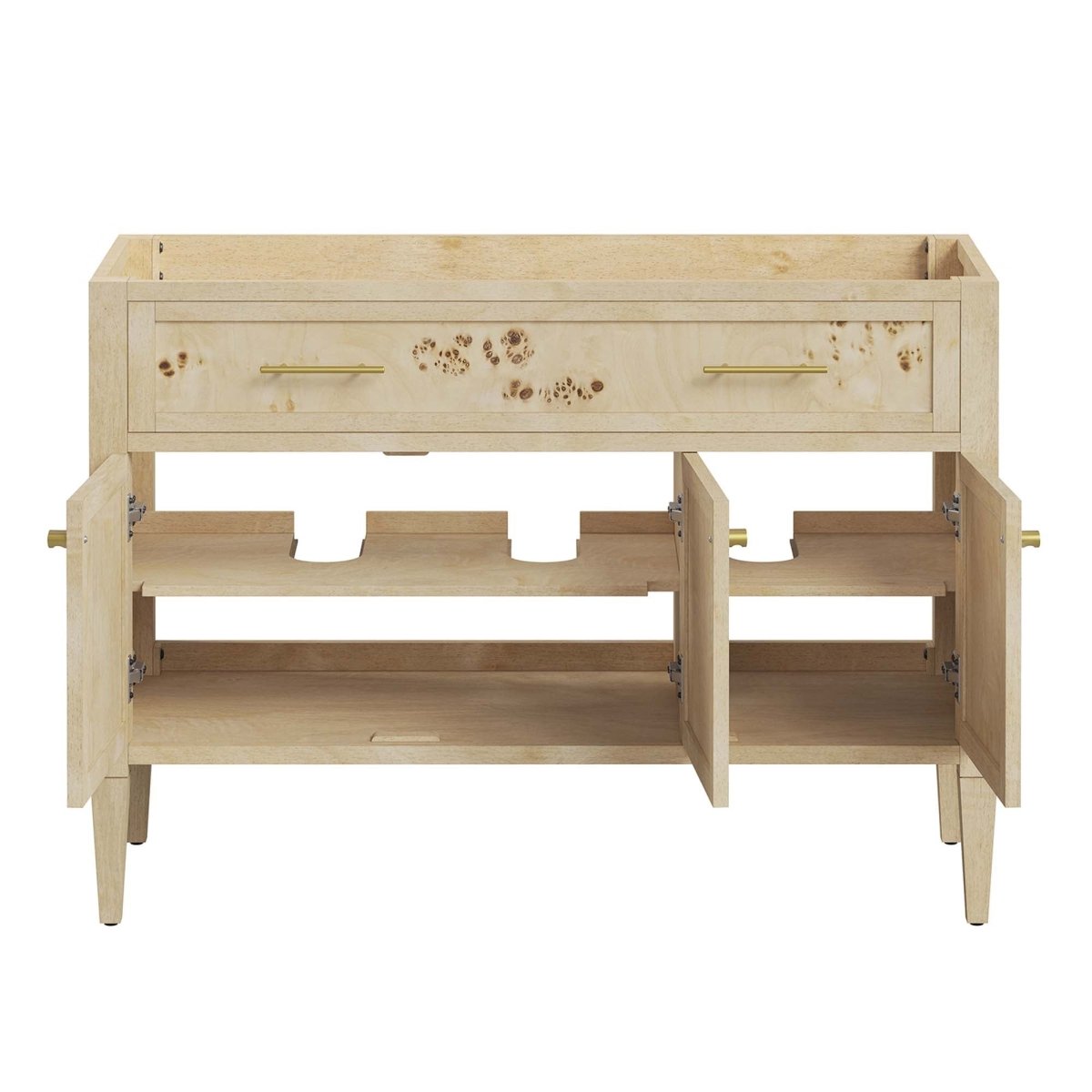 48" Burl Wood Bathroom Vanity Cabinet (Sink Basin Not Included) - Bathroom Fixtures - Alpine Outlets