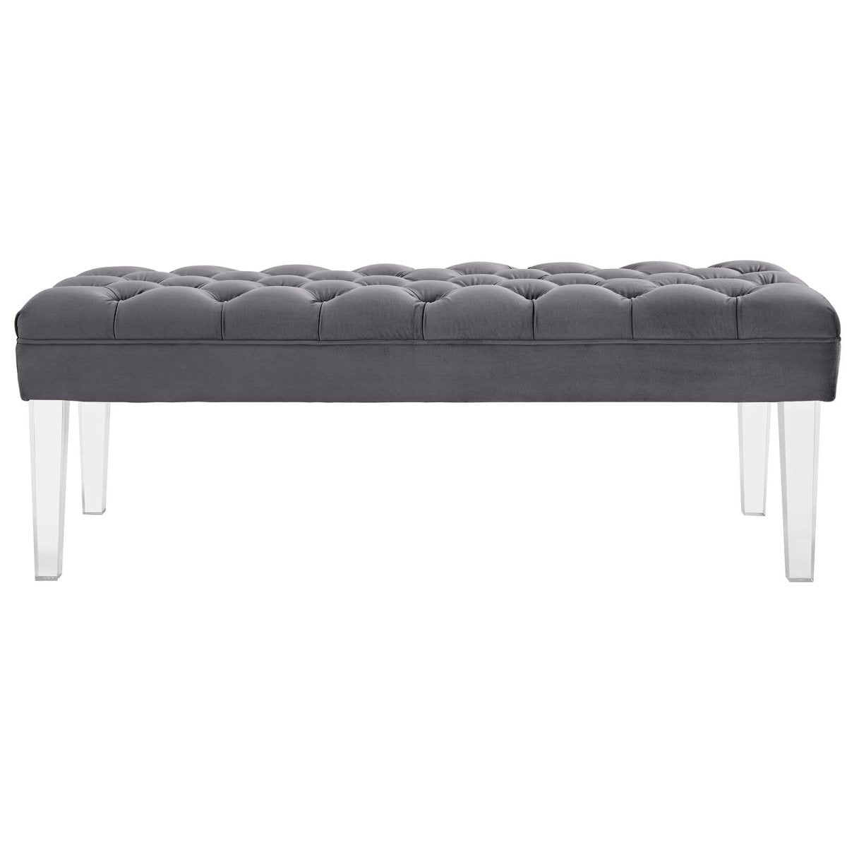 48 Inch Performance Velvet Accent Bench with Clear Acrylic Legs - Benches available at Alpine Outlets in Denver
