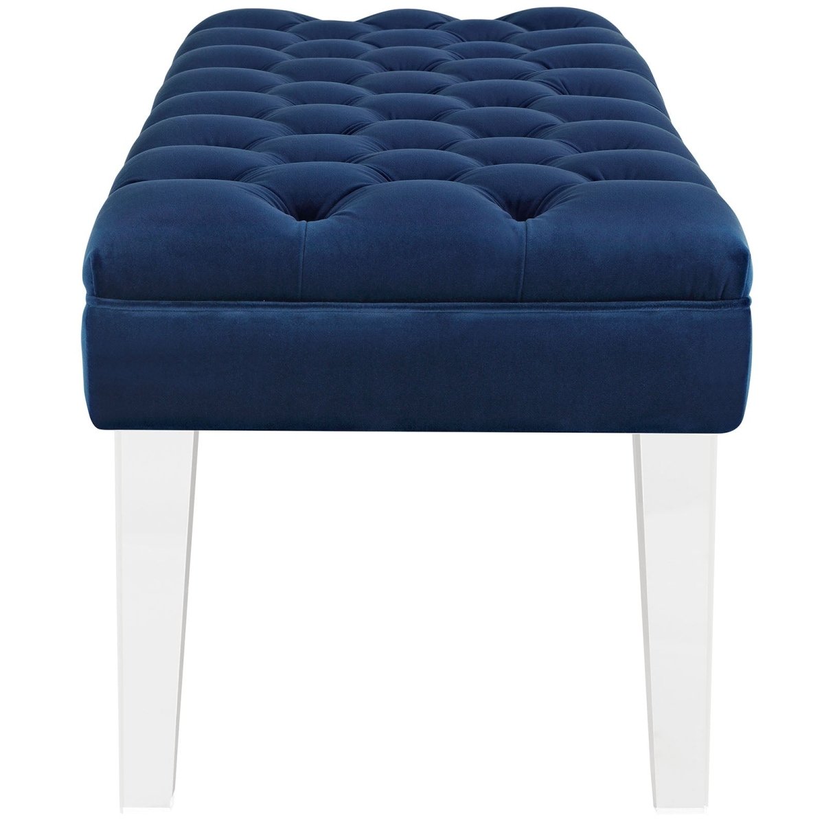 48 Inch Performance Velvet Accent Bench with Clear Acrylic Legs - Benches available at Alpine Outlets in Denver