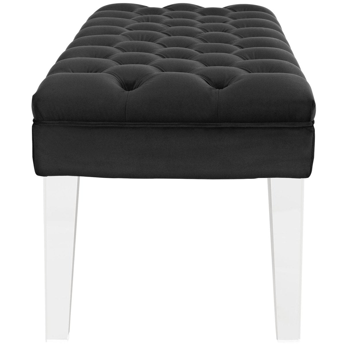 48 Inch Performance Velvet Accent Bench with Clear Acrylic Legs - Benches available at Alpine Outlets in Denver