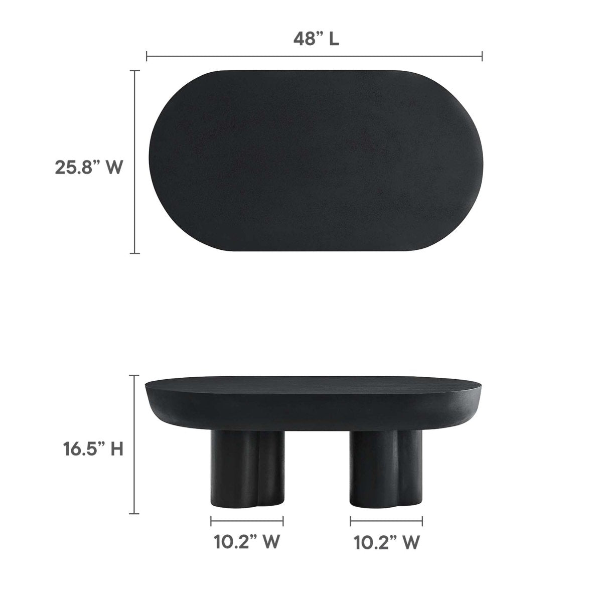 48 Inch Striking Oval Concrete Overlay Coffee Table - Coffee Tables available at Alpine Outlets in Denver