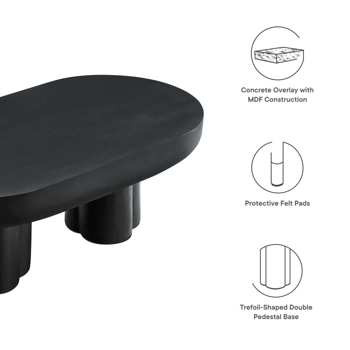 48 Inch Striking Oval Concrete Overlay Coffee Table - Coffee Tables available at Alpine Outlets in Denver
