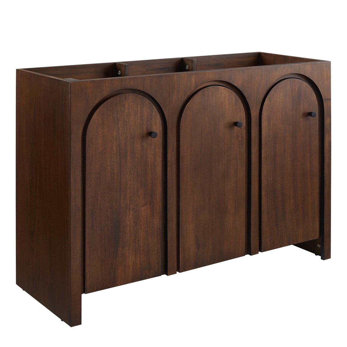 48" Walnut Bathroom Vanity Cabinet – MDF and Mango Wood Veneer - Bathroom Fixtures - Alpine Outlets