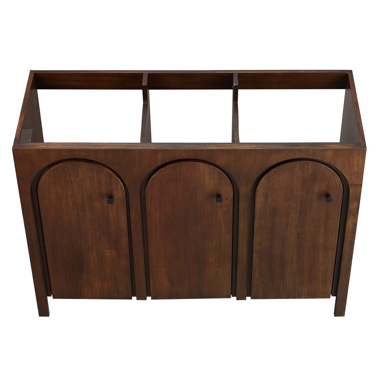 48" Walnut Bathroom Vanity Cabinet – MDF and Mango Wood Veneer - Bathroom Fixtures - Alpine Outlets