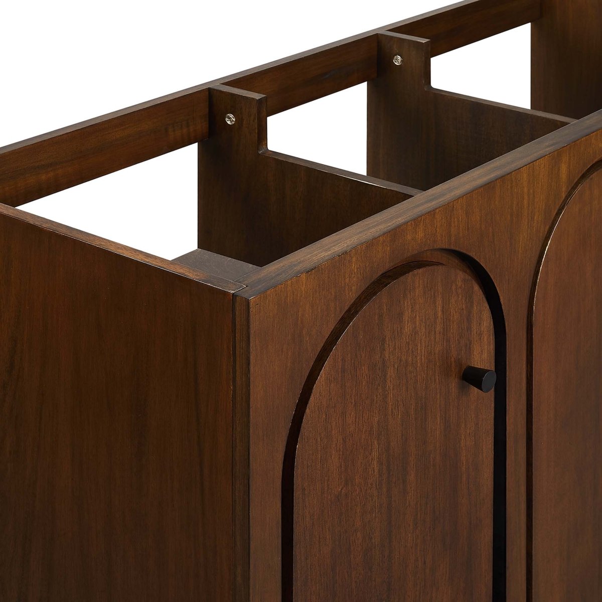 48" Walnut Bathroom Vanity Cabinet – MDF and Mango Wood Veneer - Bathroom Fixtures - Alpine Outlets