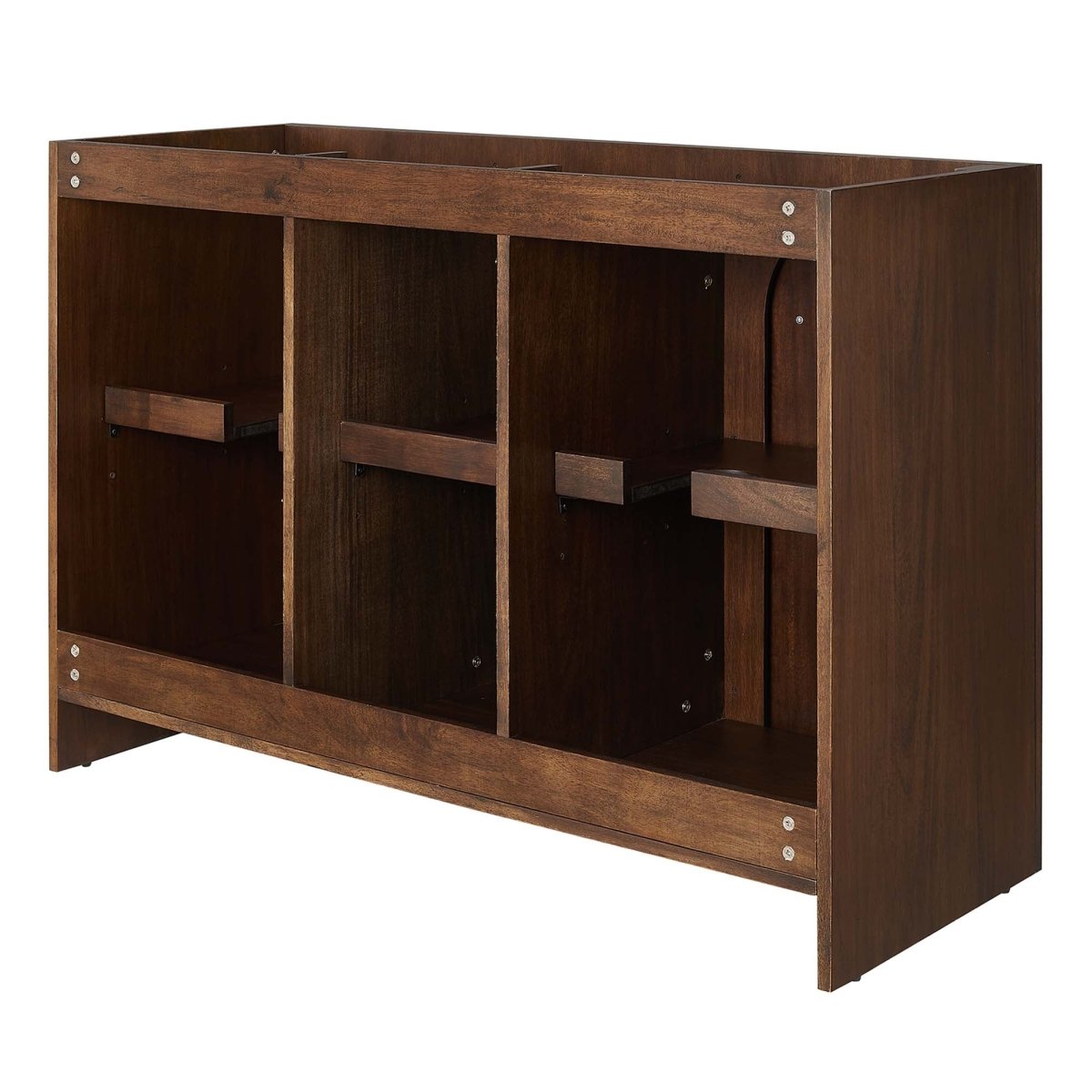 48" Walnut Bathroom Vanity Cabinet – MDF and Mango Wood Veneer - Bathroom Fixtures - Alpine Outlets