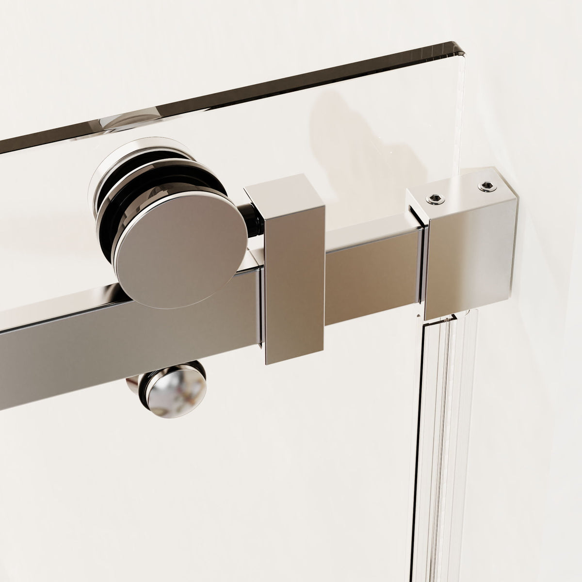 Frameless Single Sliding Shower Doors With Reversible Installation, 5 / 16" Tempered Glass - Chrome
