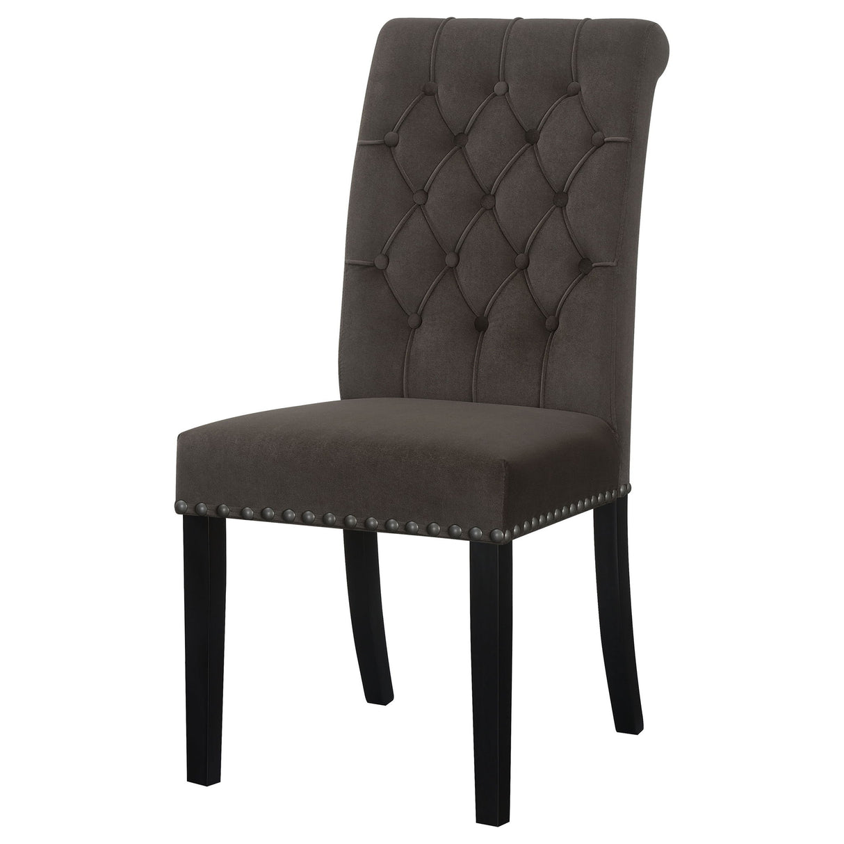 Side Chairs With Tufting Nailhead Trim (Set of 2) - Brown