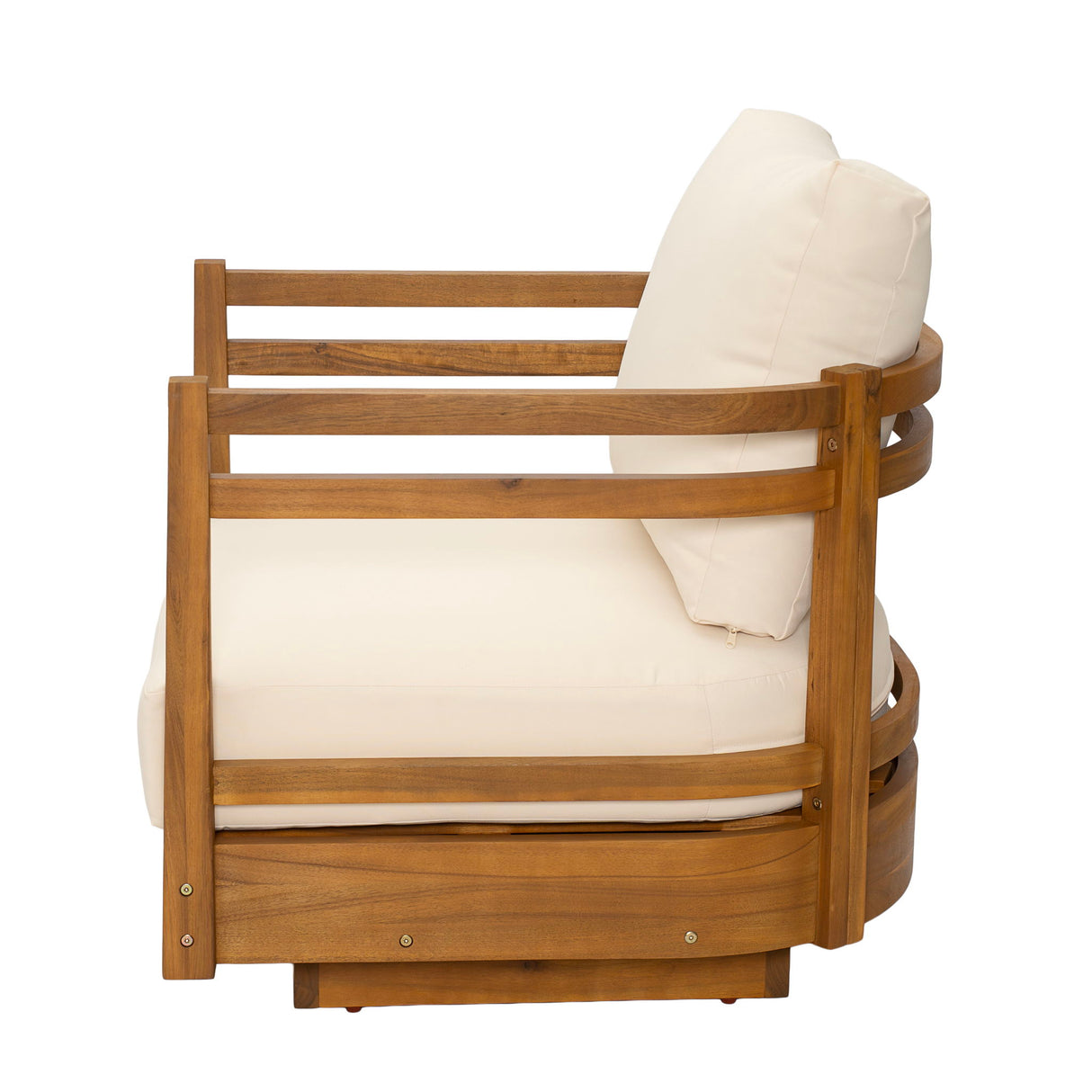 Outdoor Smooth Swivel Chair With Cushions