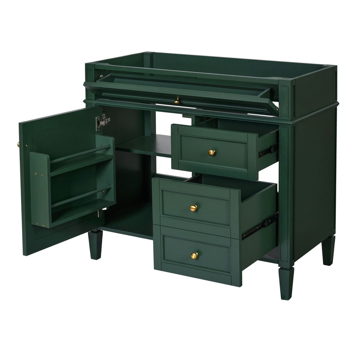 Bathroom Vanity With 2 Drawers And Tip-Out Drawer, Storage Cabinet