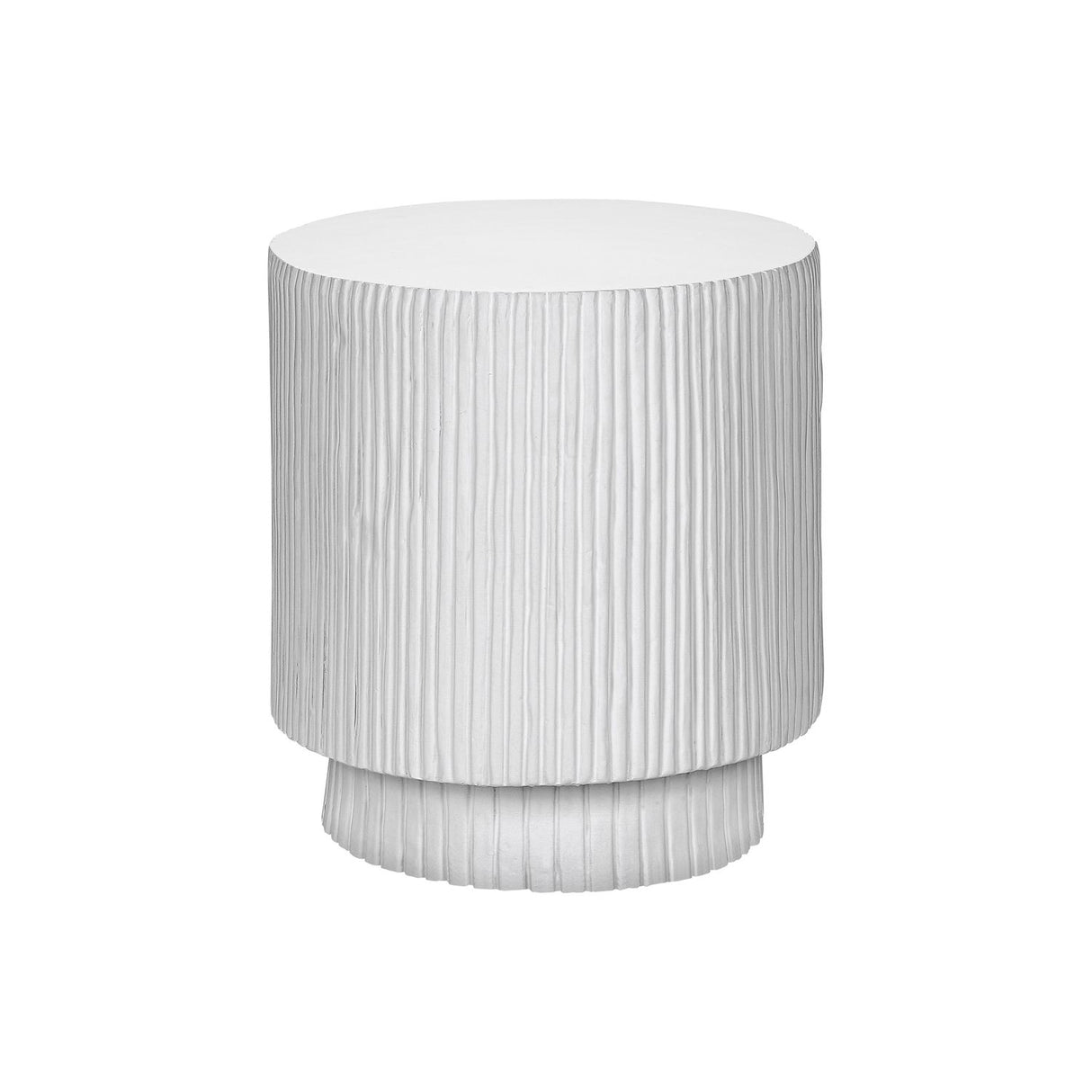 Round Accent Table, Indoor Outdoor - White