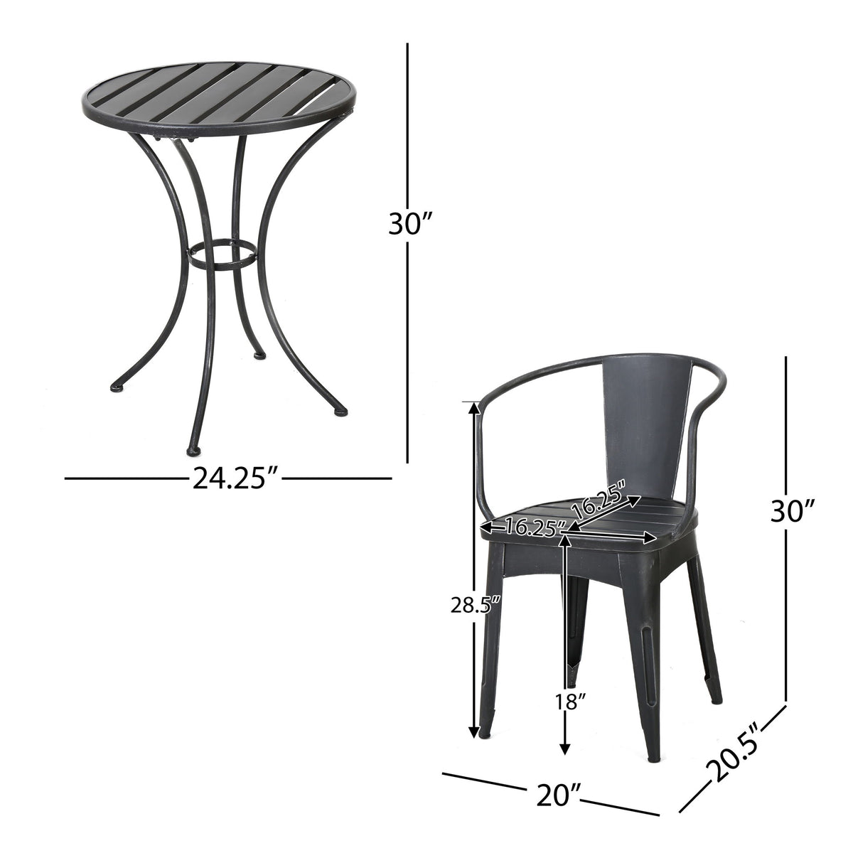 Yearn - 3 Piece Bistro Set With Table And 2 Chairs