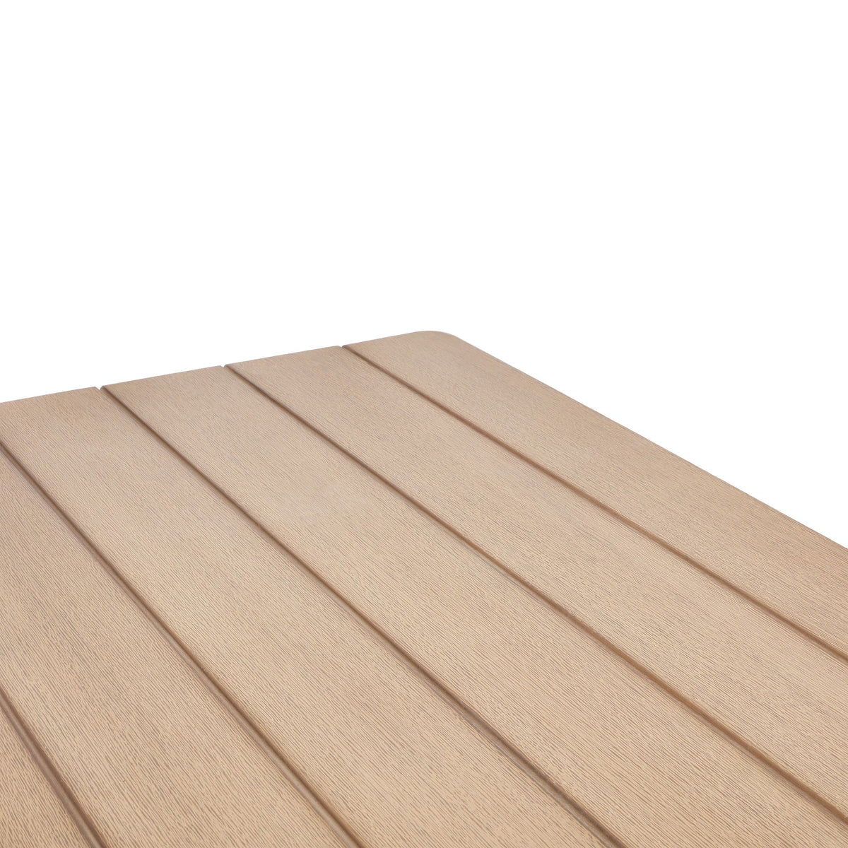 Balmor - 53" Square Outdoor Dining Table, Seats 4 - Wire-Brushed Natural Eucalyptus