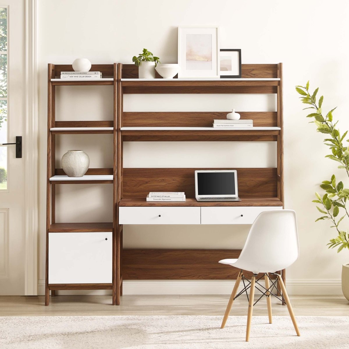 49" and 21" Tiered Wood Office Desk and Bookshelf - Set of 2 - Bookcases available at Alpine Outlets in Denver