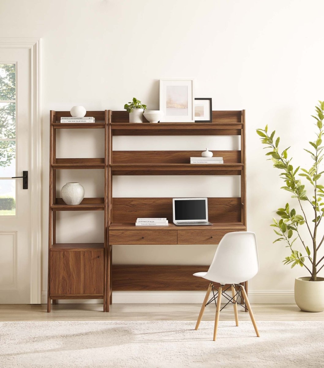 49" and 21" Tiered Wood Office Desk and Bookshelf - Set of 2 - Bookcases available at Alpine Outlets in Denver