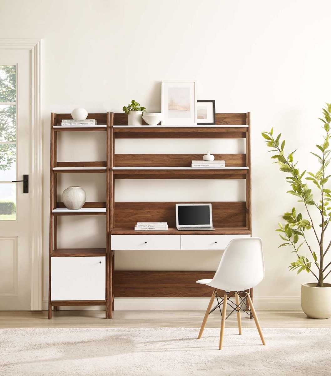 49" and 21" Tiered Wood Office Desk and Bookshelf - Set of 2 - Bookcases available at Alpine Outlets in Denver