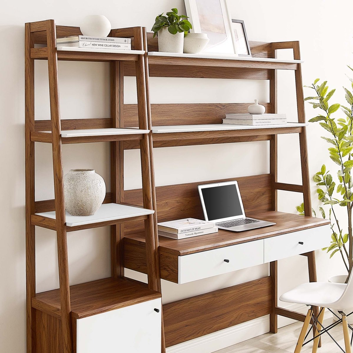 49" and 21" Tiered Wood Office Desk and Bookshelf - Set of 2 - Bookcases available at Alpine Outlets in Denver