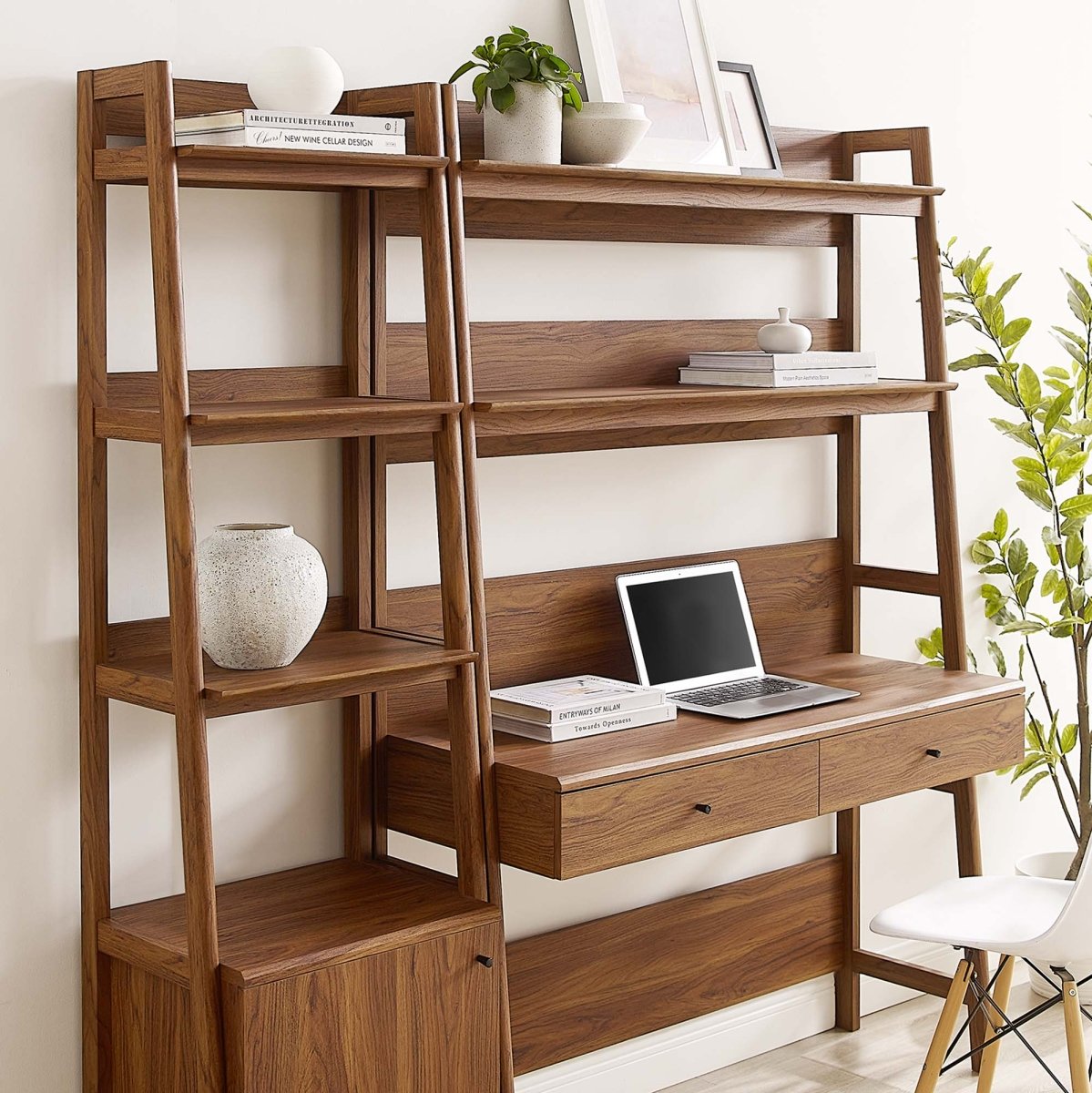 49" and 21" Tiered Wood Office Desk and Bookshelf - Set of 2 - Bookcases available at Alpine Outlets in Denver