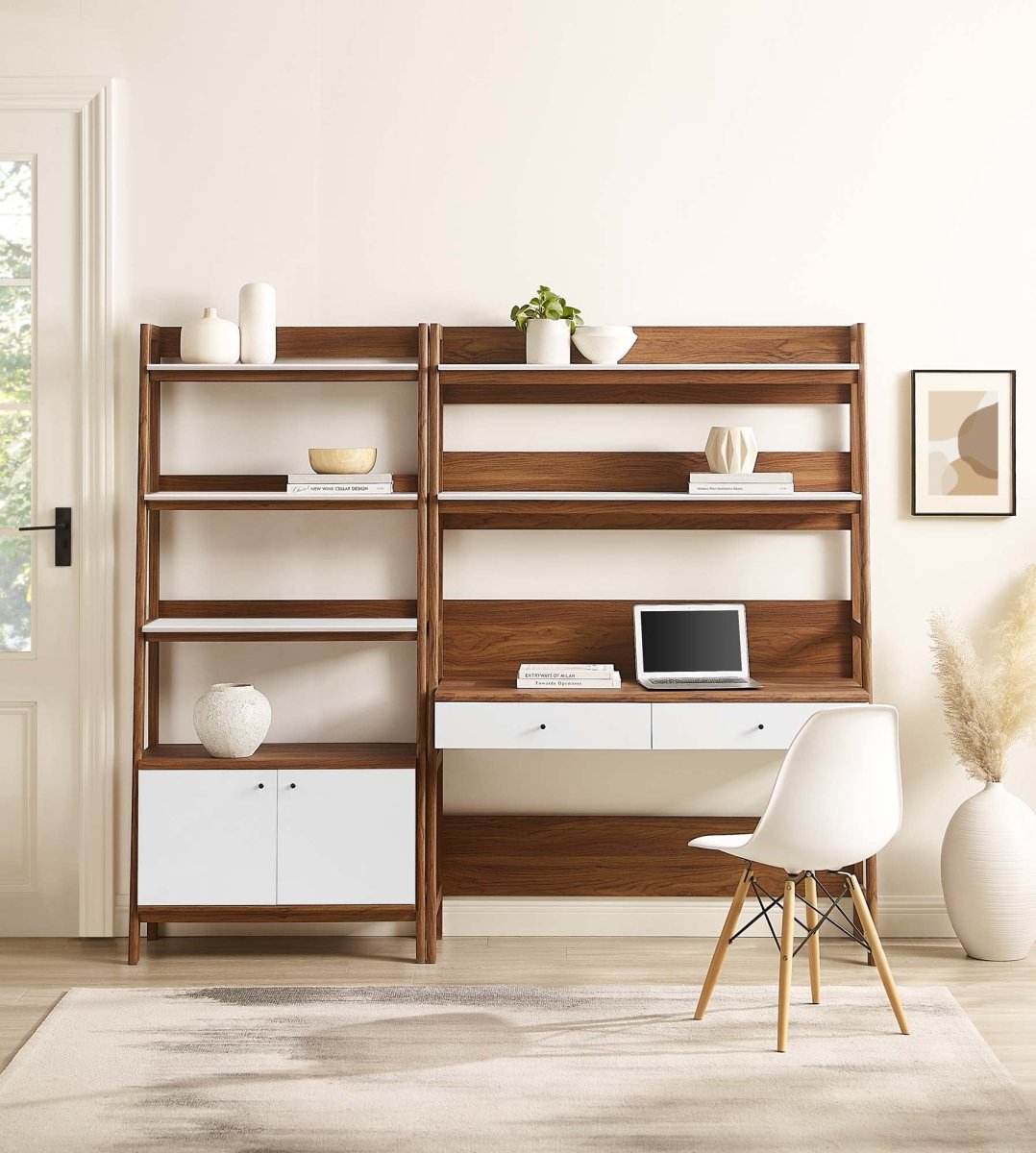 49" and 33" Tiered Wood Office Desk and Wide Bookshelf - Set of 2 - Bookcases available at Alpine Outlets in Denver