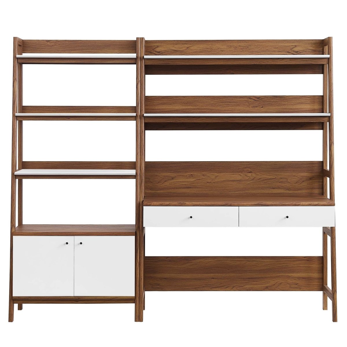49" and 33" Tiered Wood Office Desk and Wide Bookshelf - Set of 2 - Bookcases available at Alpine Outlets in Denver