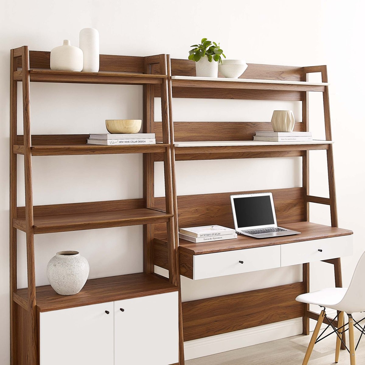 49" and 33" Tiered Wood Office Desk and Wide Bookshelf - Set of 2 - Bookcases available at Alpine Outlets in Denver
