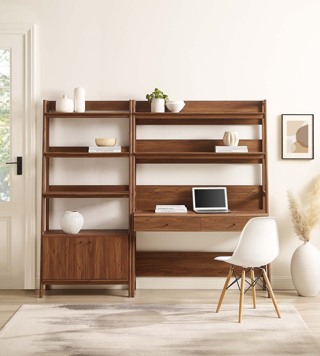 49" and 33" Tiered Wood Office Desk and Wide Bookshelf - Set of 2 - Bookcases available at Alpine Outlets in Denver