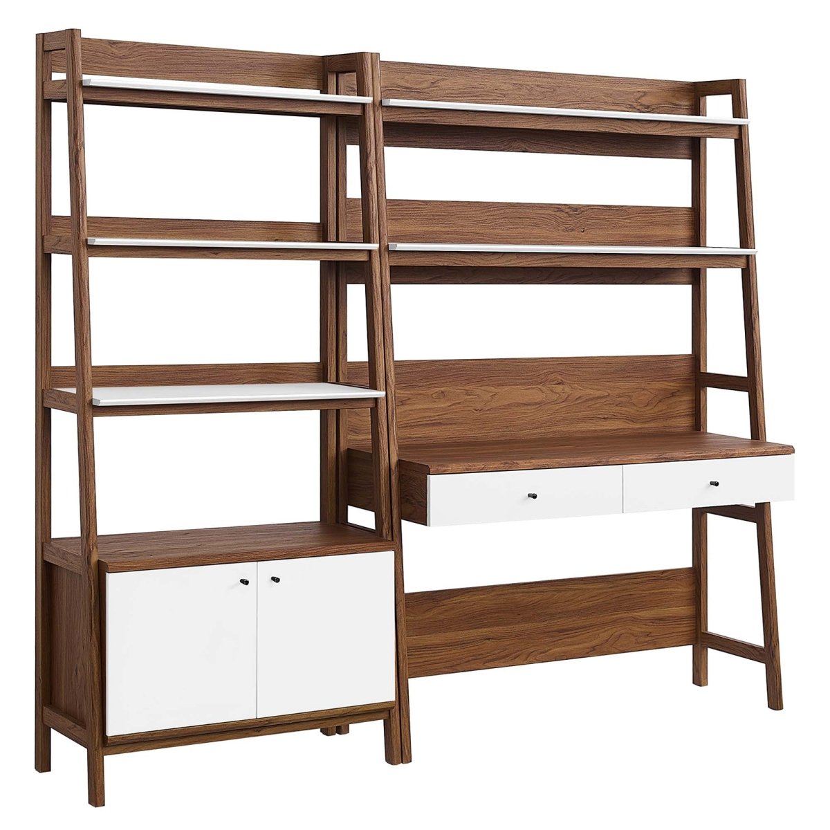 49" and 33" Tiered Wood Office Desk and Wide Bookshelf - Set of 2 - Bookcases available at Alpine Outlets in Denver