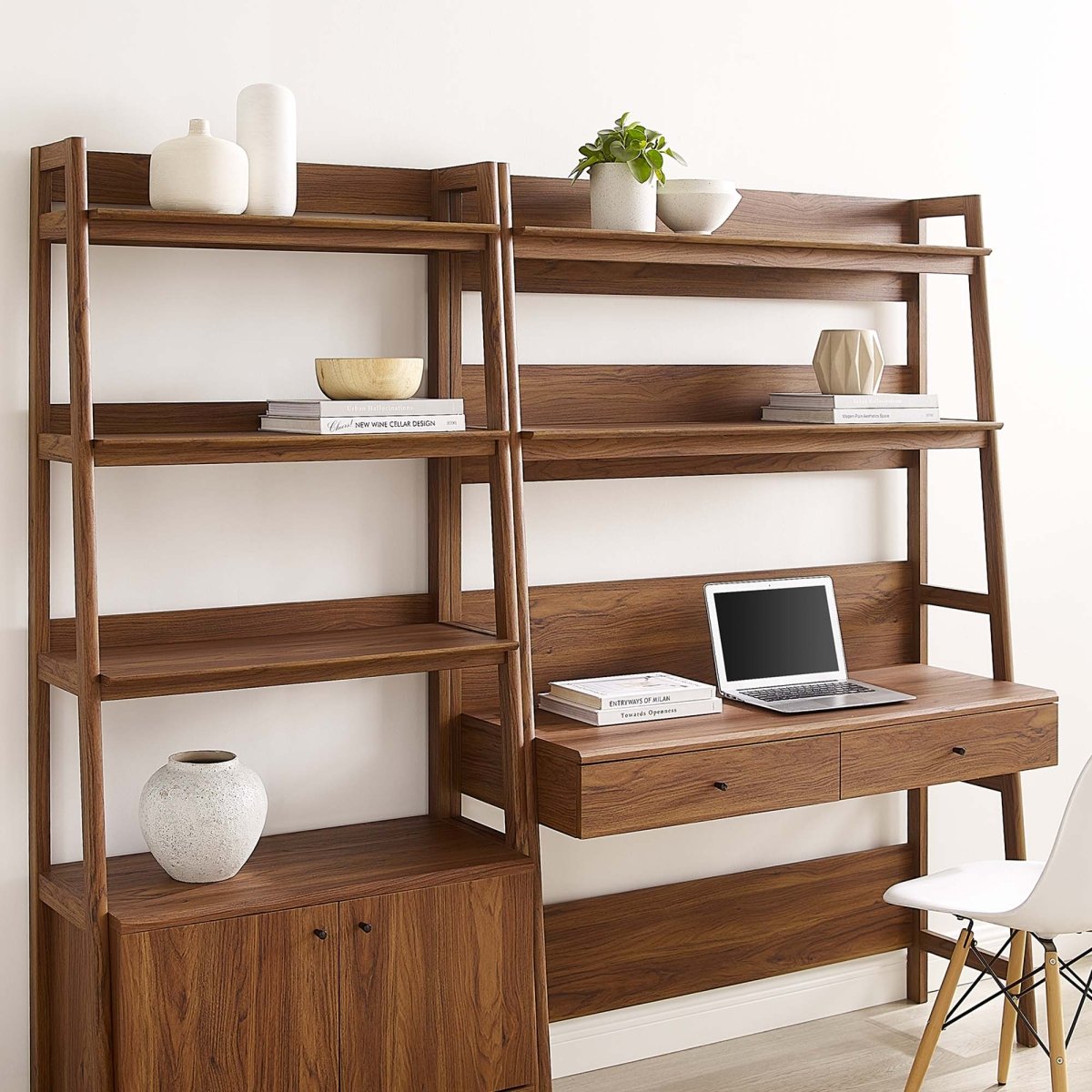 49" and 33" Tiered Wood Office Desk and Wide Bookshelf - Set of 2 - Bookcases available at Alpine Outlets in Denver