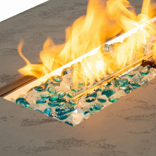 48 x 24 Inch Rectangle Fire Pit Table, 50000 BTU Propane Fire Pits Table for Patio Set