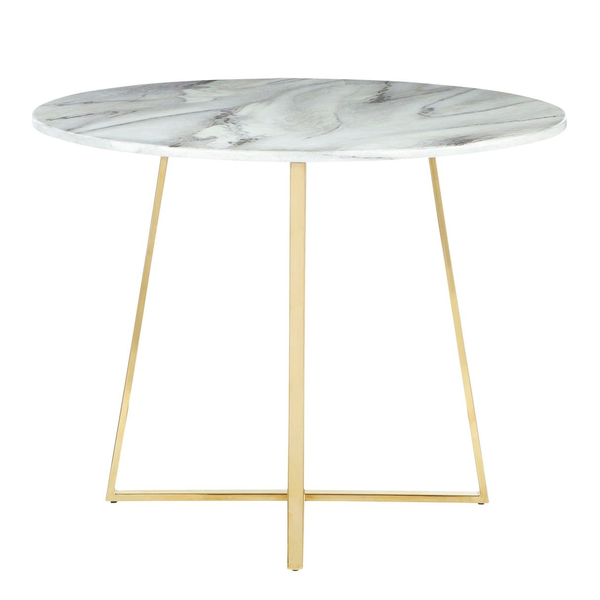 Cosmo - Contemporary / Glam Dining Table - Gold / White