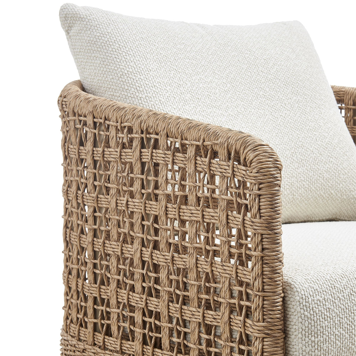 Driftbay - Powder Coated Metal Outdoor Conversation Set With Cushions