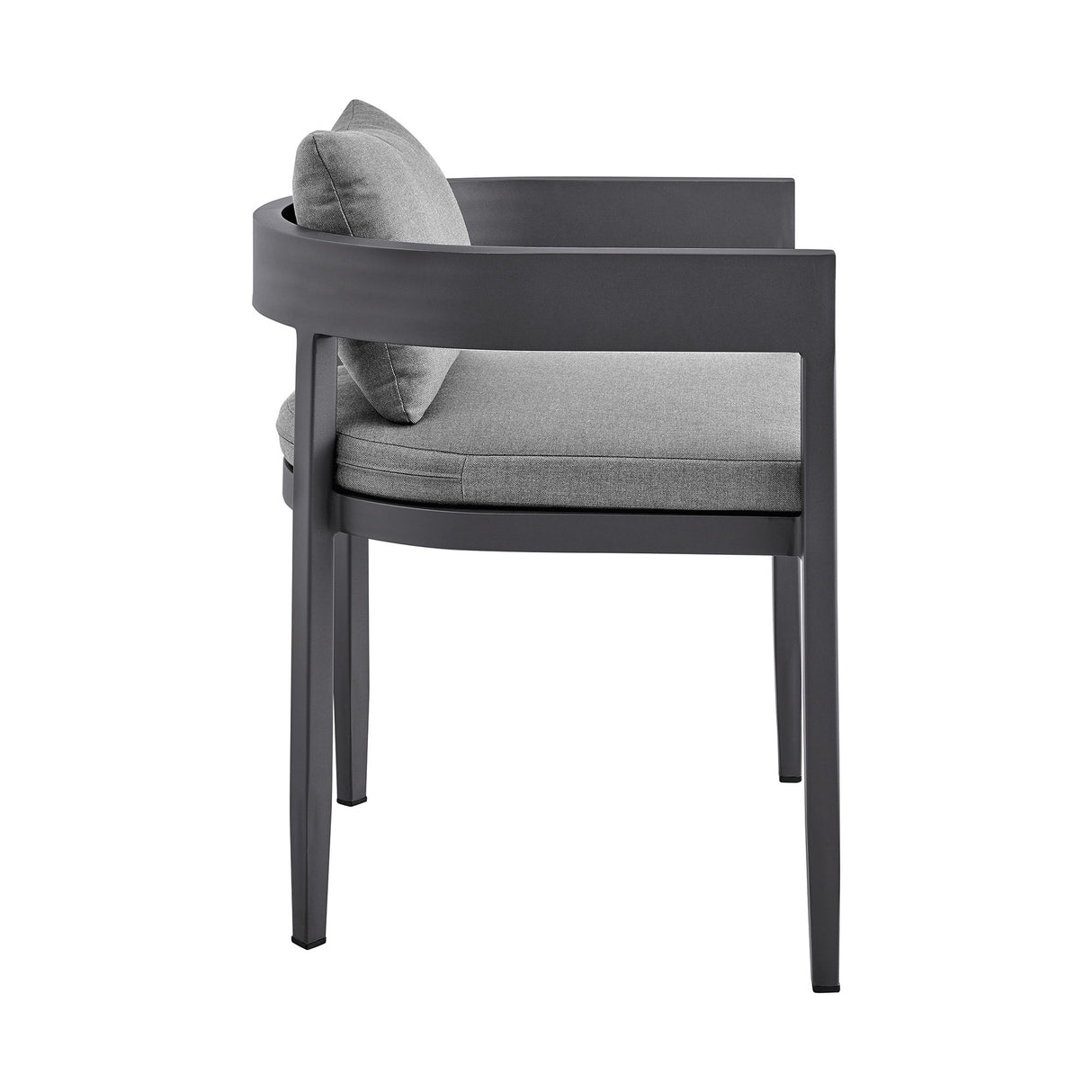 Menorca - Outdoor Patio 7-Piece Dining Table Set In Aluminum With Gray Cushions