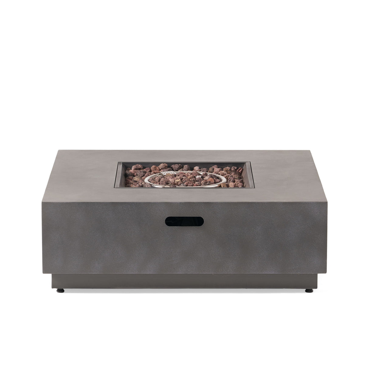 Modern Square Fire Pit Table Outdoor Heater Iron 50000 BTU 39x13in