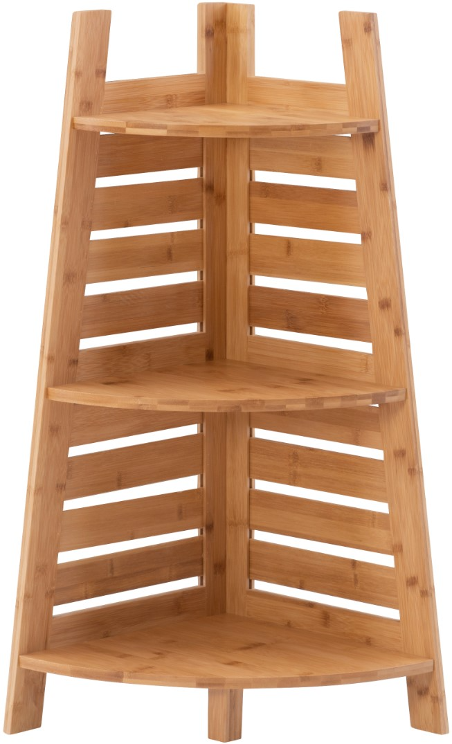 Linon Bracken Corner Bookcase in Natural Finish Bamboo