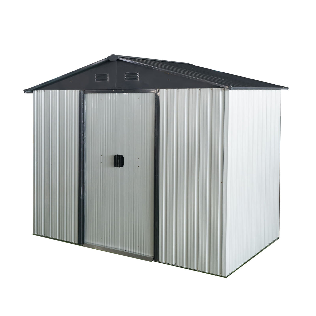 Outdoor Metal Storage Shed Garden Building with Sliding Door 8x4ft